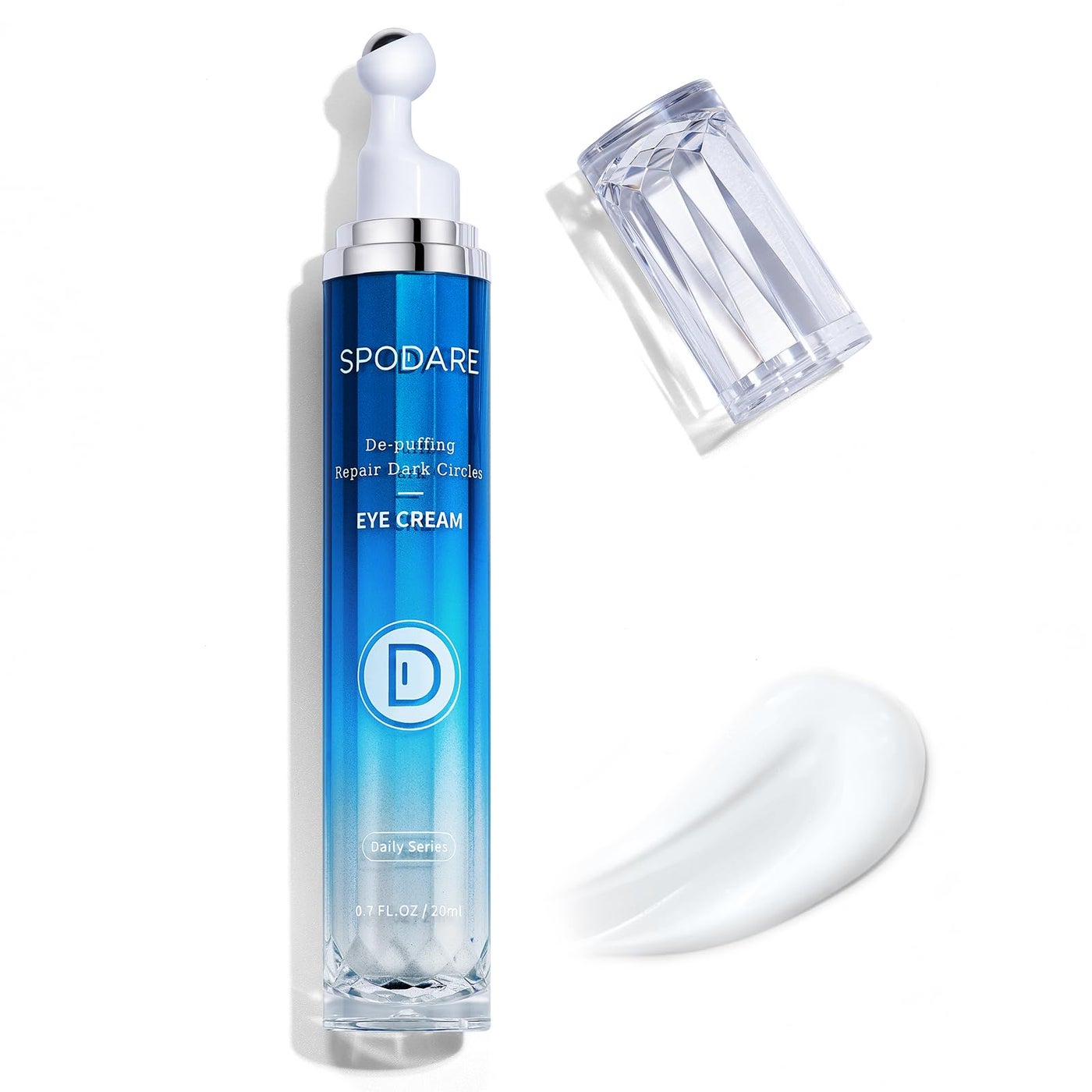 SPODARE Caffeine Eye Cream, Under Eye Cream for Dark Circles, Puffiness & Puffy Bags, Wrinkles Fine Lines, Eye Roller Serum with 360Â° Massage Ball for Women and Men - 0.7 fl. oz