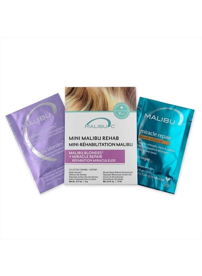 Mini Rehab Malibu Blondes - Contains 2 Hair Remedy Packets - Vitamin Complex Hair Remedy to Restore Hair Vibrancy - Hair Care for Natural & Processed Blondes