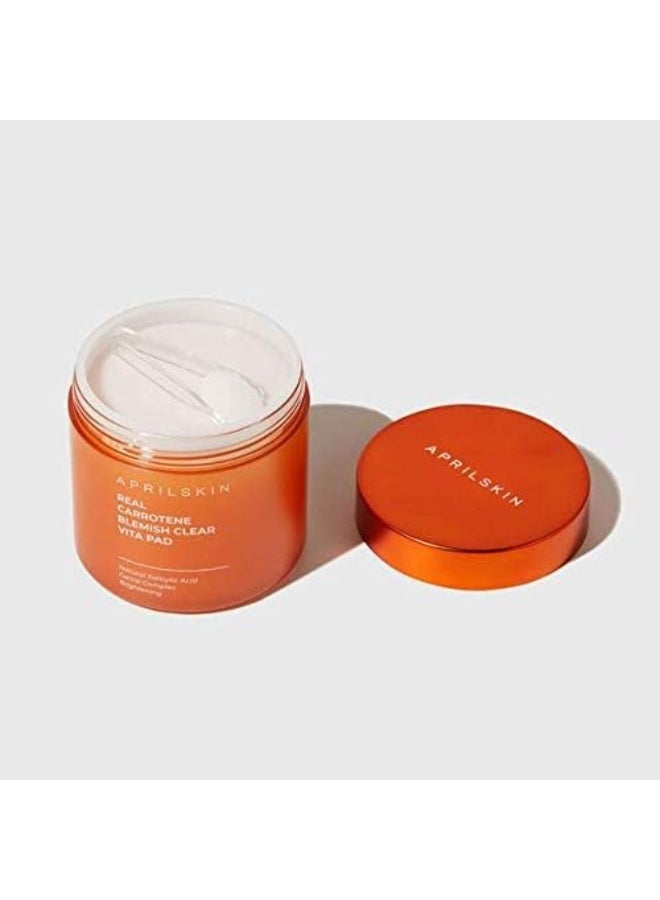 April Skin Carrotene Clarifying Vita Exfoliating Toner Pads BHA Pore Care 60 Pads - image 4