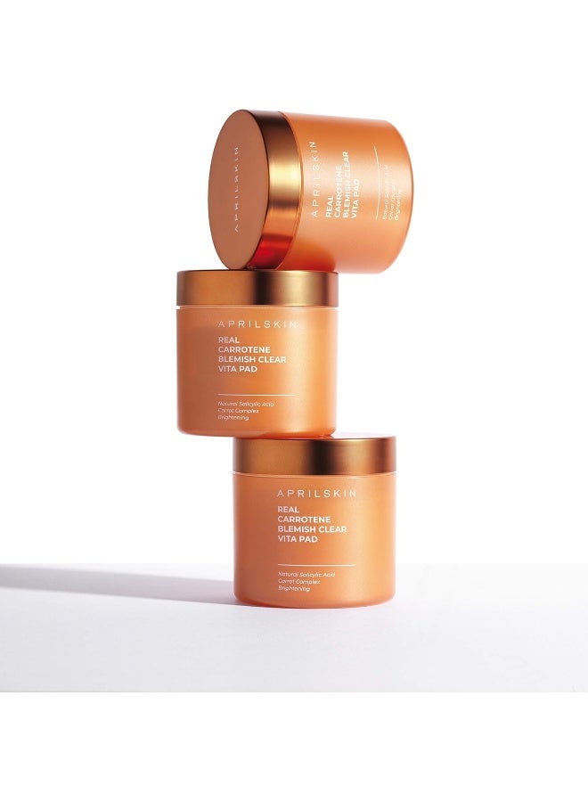April Skin Carrotene Clarifying Vita Exfoliating Toner Pads BHA Pore Care 60 Pads - image 6