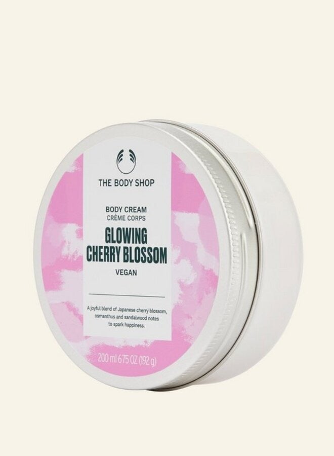 Glowing Cherry Blossom Body Cream – Floral & Fruity Scented Body Moisturiser with Shea Butter | Softens & Smoothes Skin, Non-Sticky, Non-Greasy | Suitable for All Skin Types, 200ml