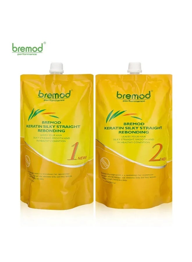 BREMOD Keratin Silky Straight Rebonding Set - For Professional Use Only
