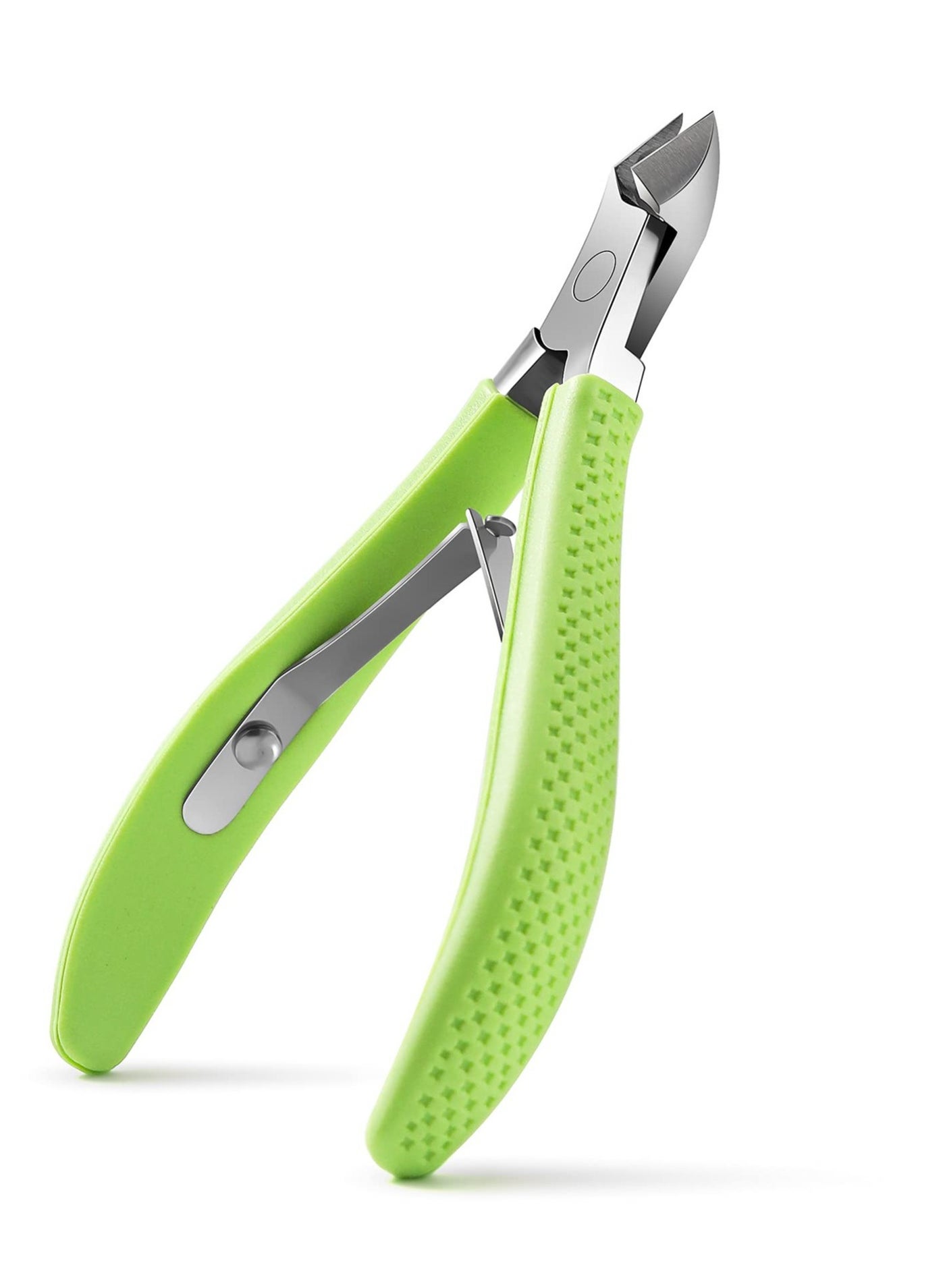 2 Set Cuticle Trimmer, Non-slip Silicone Handle Cuticle Clipper, Professional Nail Cuticle Trimmer Tools, Full Jaw Cuticle Cutter for Nails (Green)