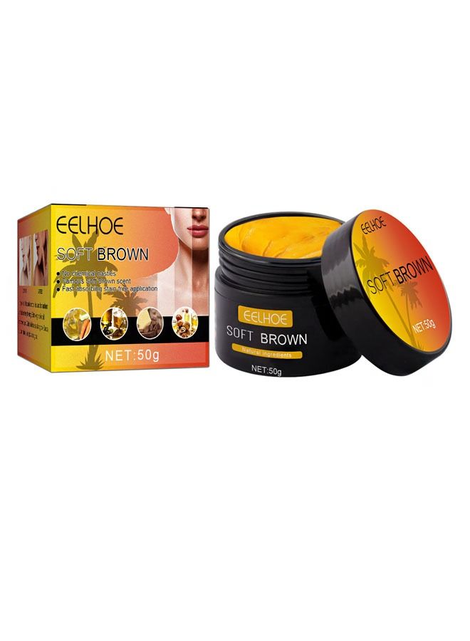 Body Soft Brown Blackening and Moisturizing Cream 50g, Create A Natural Summer Tan