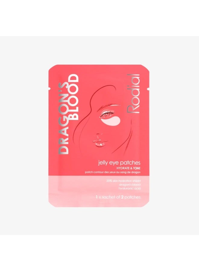 Rodial Dragon's Blood Eye Patches Single – Fast Hydration for Dry Eyes, Dragon's Blood & Glycerin, Cooling Patch for Puffiness Relief 1 Pair