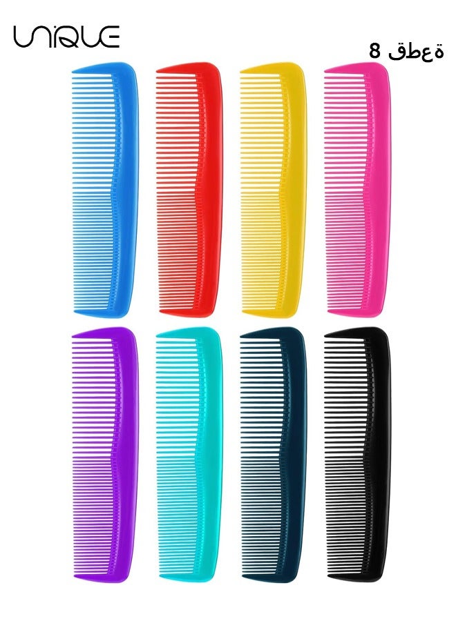 16 Pieces Colorful Hair Combs, Hair Combs Set Two End Plastic Fine Tooth Comb Mini Pearly Small Row Comb Hair Combs for Women and Men, Colorful Coarse, Fine Dressing Comb, 8 Colors