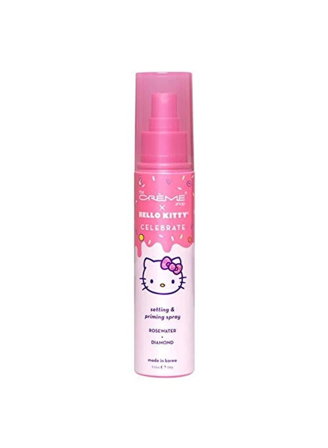 x Hello Kitty - Korean Skin Care Celebrate Priming & Setting Facial Spray (Rose Water & Diamond) - Hydration, For Makeup, Natural Essence