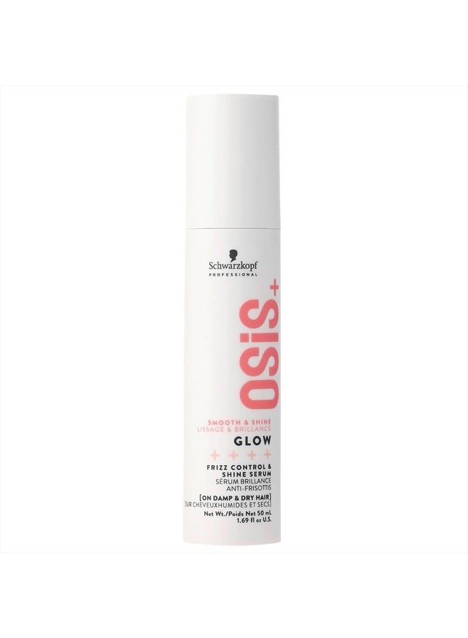 Schwarzkopf Professional Osis+ Glow Anti-Frizz Shine Serum I For Frizz Reduction And Shine | Vegan | Leave-In Hair Serum | Silicon Free | 50Ml