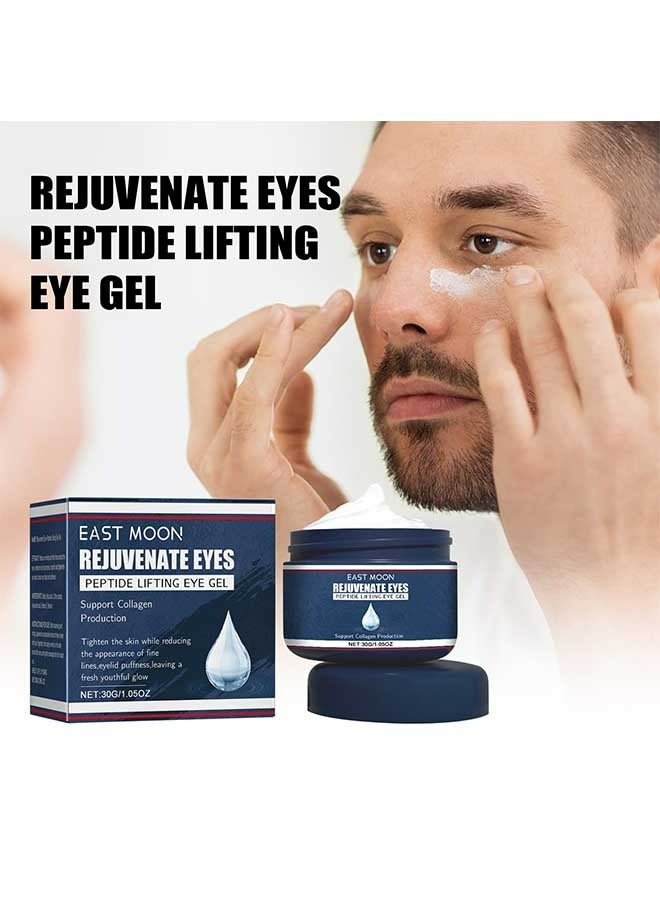 Rejuvenate Eyes Peptide Lifting Eye Gel, Eye Cream for Dark Circles and Puffiness, Anti-aging Eye Cream for Men, Brightens Reduces Puffiness, Dark Circles and Fine Lines, Eye Treatment Gel for Men 30g