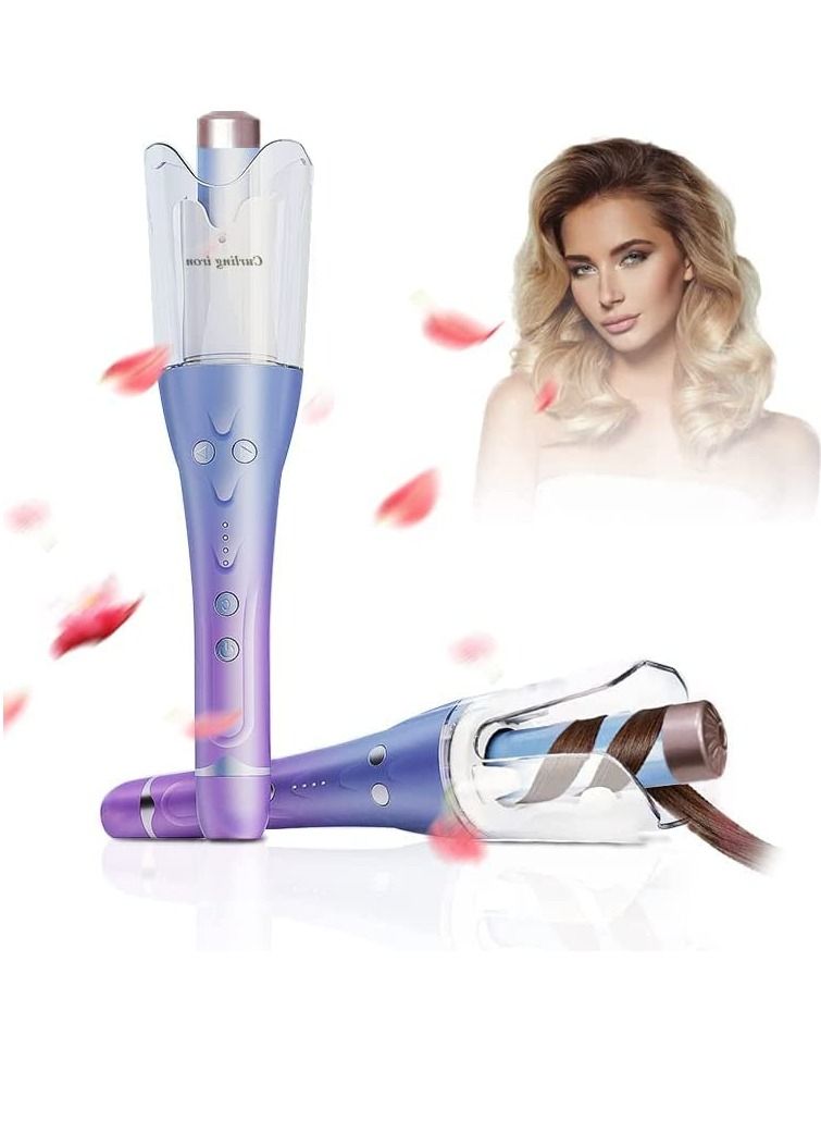 Automatic Hair Curler with Adjustable 4 Temps Levels, Automatic Curling Iron 1” for Hair Styling, Rotating Curling Iron with Dual Voltage, Smart Anti-Stuck, Anti-Scald Auto Shut-Off