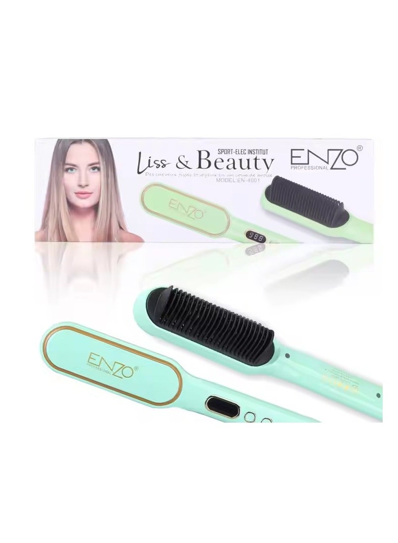 Ergonomic Hair Straightener Brush with Quick Heat-Up & Adjustable Temperature,up to 988F EN-4001