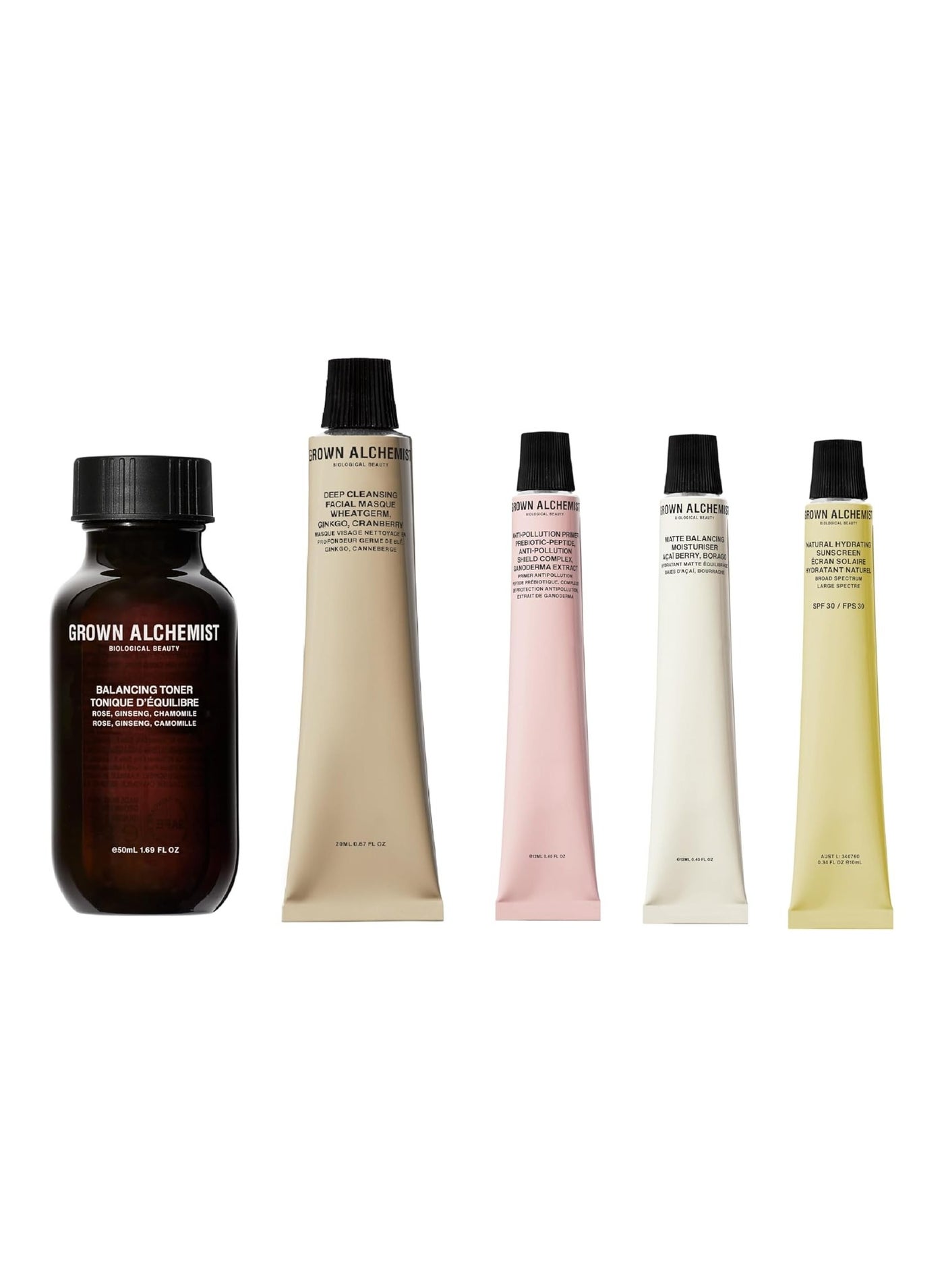 AM Routine Skincare Kit skincare Set Gift Exclusive Matte Moisturizer 12 ml Facial Masque 20 ml Face Toner 50 ml Natural Sunscreen spf 30 10 ml Anti Pollution Face Primer 12 ml