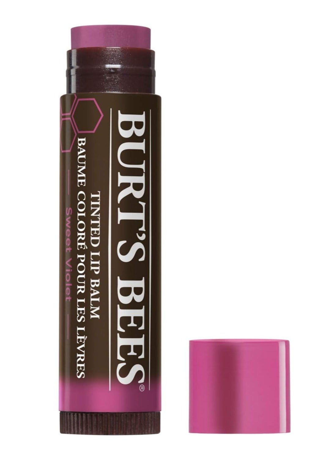 100% Natural Tinted Lip Balm, Sweet Violet With Shea Butter & Botanical Waxes - 1 Tube