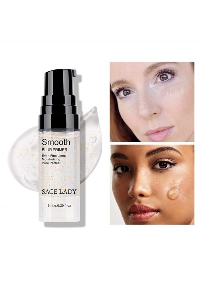 3Pcs Face Makeup Primer Set, Big Pores Minimizer Perfect Cover, Matte Blur Pore Eraser Filler, Smooth Fine Lines Wrikles, Makeup Base Foundation Primer Gold Foil Infused (6ml/0.2Fl Oz,Pack of 3)