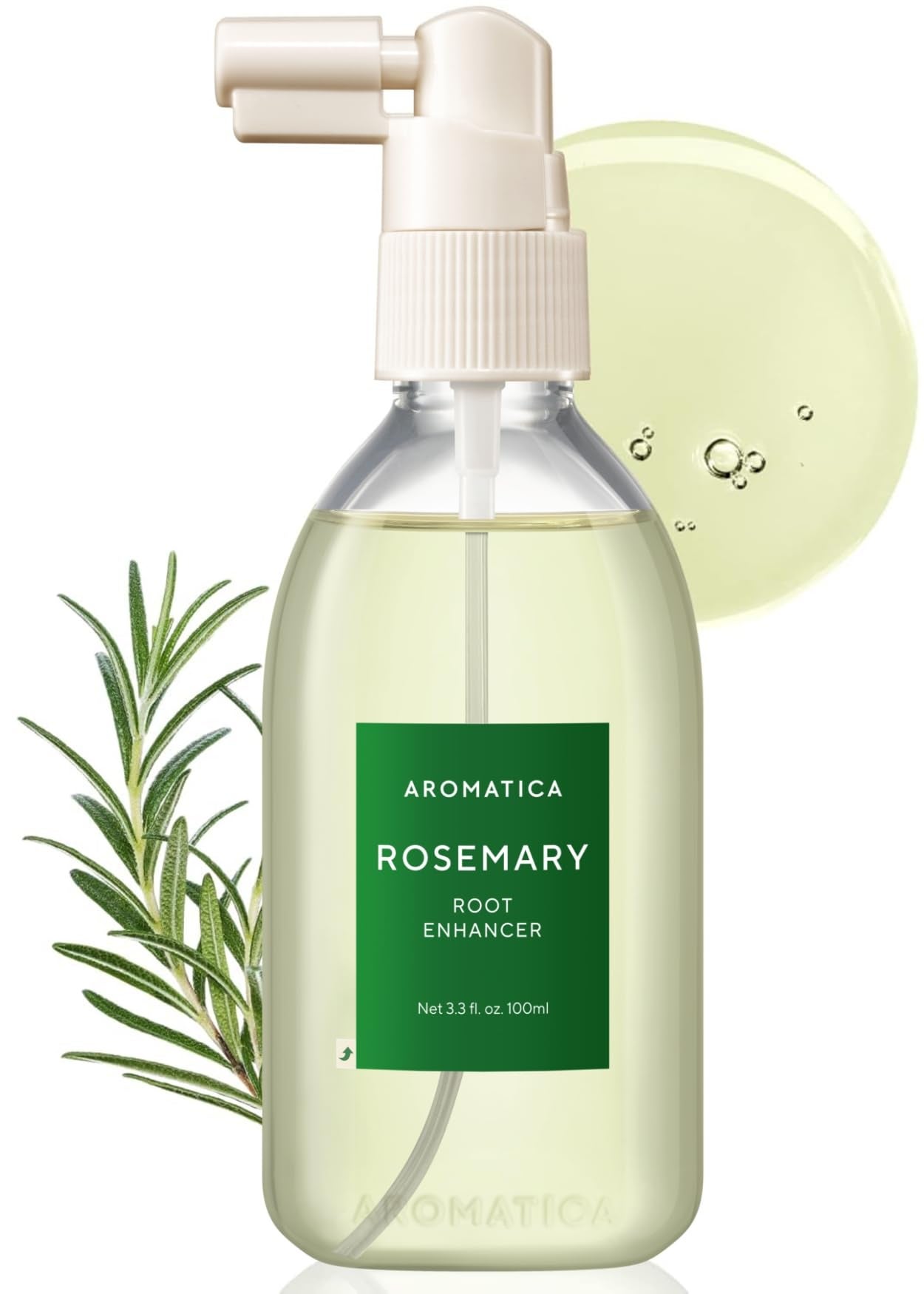 AROMATICA Root Enhancer Rosemary Water Spray for Hair Growth â€“ Korean Hair Care Oil for Scalp Detox â€“ Flaky & Itchy & Dry Scalp Treatment â€“ Free from Sulfate, Silicone, and Paraben (3.38oz)