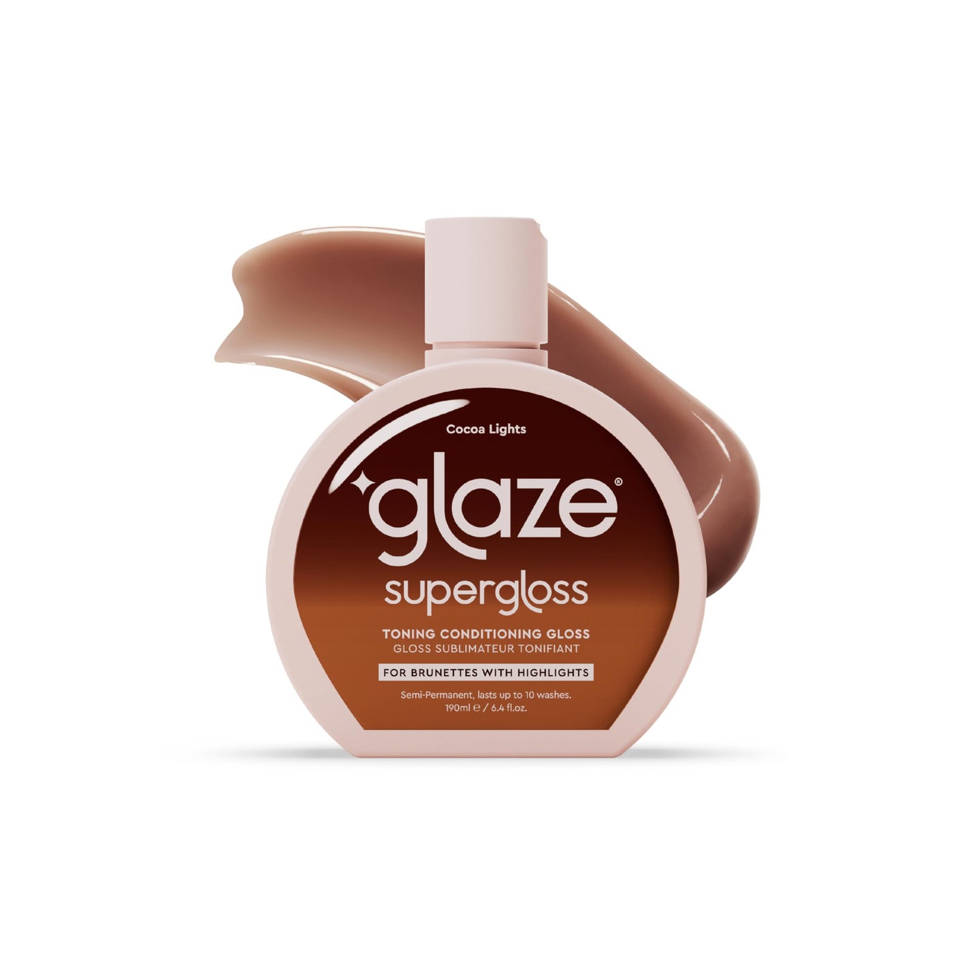 Glaze Super Gloss Color Conditioning Gloss â€“ Cocoa Lights for Medium to Dark Brown Hair with Highlights â€“ Rinse Out Semi-Permanent Hair Gloss that Enhances Color and Boosts Shine & Hydration