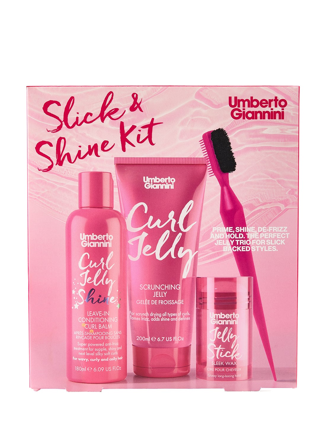 Slick & Shine Styling Kit - Includes a Styling Gel & Shine Spray for Creating Polished, Sleek Hairstyles with a High-Gloss Finish (Set)