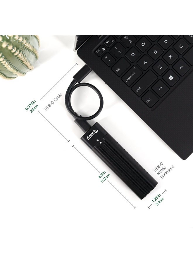 USB C to M.2 NVMe Tool-free Enclosure USB C and Thunderbolt 3 Compatible up to USB 3.1 Gen 2 Speeds (10Gbps). Adapter Includes USB-C and USB 3.0 Cables (Supports M.2 NVMe SSDs 2280 2260 2242)