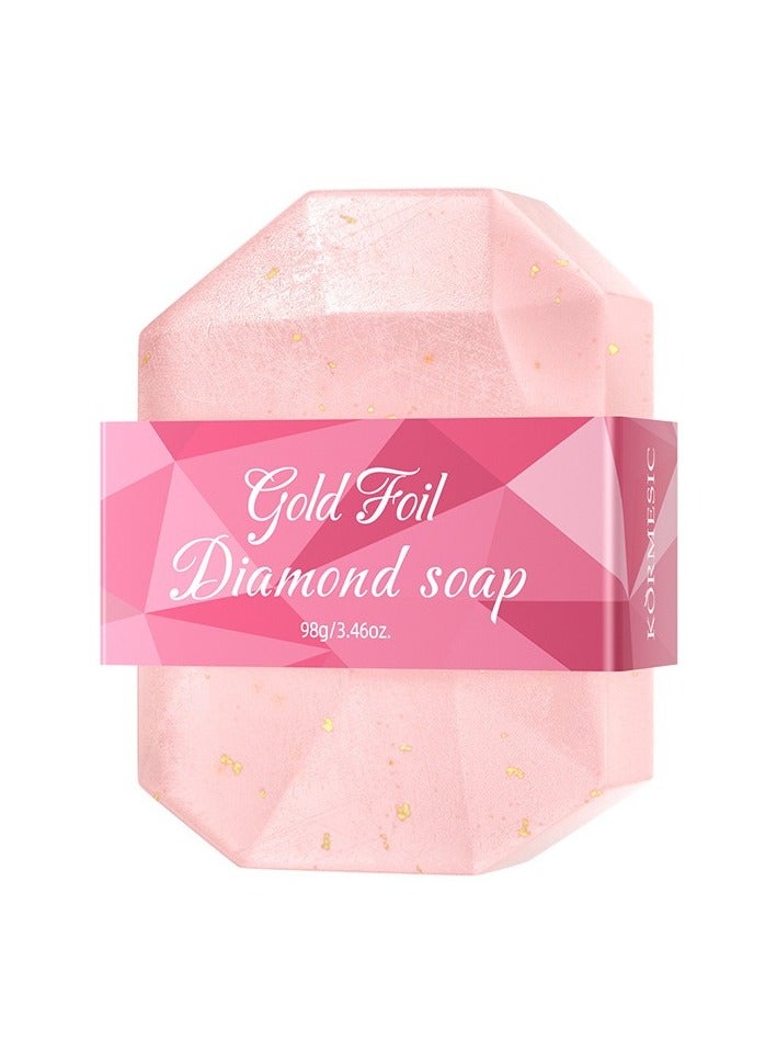 Gold Foil Diamond Soap - 98g Luxurious Nourishing Cleansing Bar
