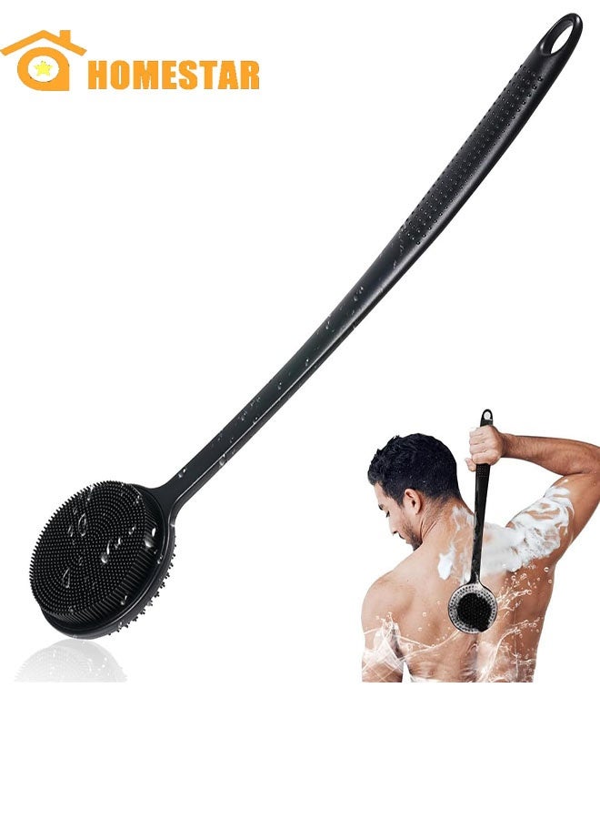 Back Scrubber for Shower Soft Silicone Bath Body Brush with Long Handle, BPA-Free, Hypoallergenic