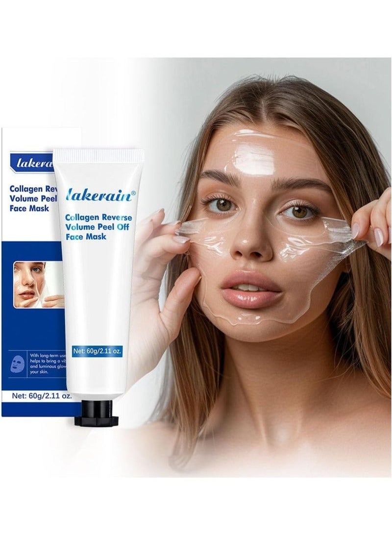 Collagen Peel Off Face Mask,Hydration Hydrolyzed Collagen,Reduces Sagging & Dullness for Improve Firming Gloss and Hydrating Skin,Collagen Deep Mask for Lifting, Firming