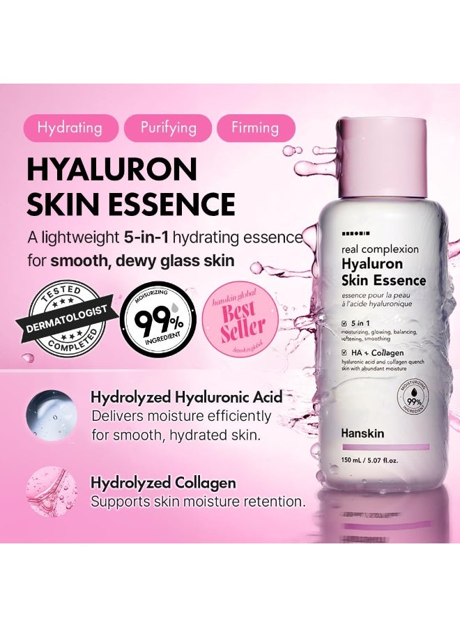 Hyaluron Skin Essence 150ml | 3-in-1 Hydrating Toner, Essence & Moisturizer — Hyaluronic Acid Glass Skin Essence, Fragrance-Free, 5.07 fl oz - image 2