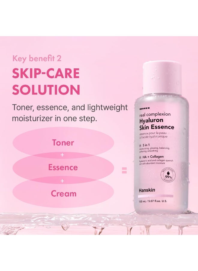 Hyaluron Skin Essence 150ml | 3-in-1 Hydrating Toner, Essence & Moisturizer — Hyaluronic Acid Glass Skin Essence, Fragrance-Free, 5.07 fl oz - image 5
