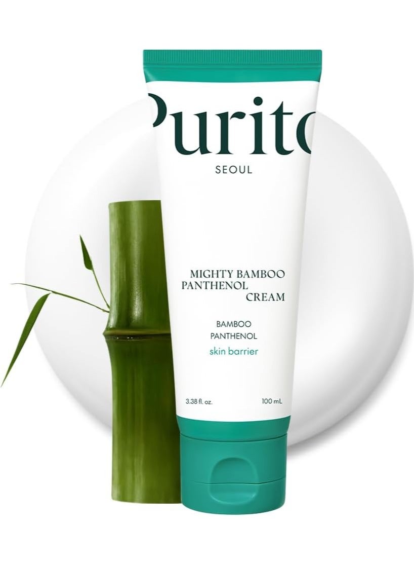 mighty bamboo panthenol cream - 100ml hydrating & skin barrier repair cream glow cream for all skin types vegan & cruelty-free