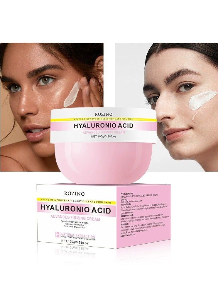 Hyaluronic acid face cream deeply hydrating moisturizing nourishing skin brightening body cream