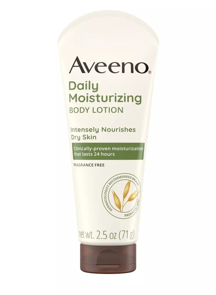 Aveeno Daily Moisturizing Lotion For Dry Skin with Soothing Prebiotic Oat - Unscented - 2.5oz