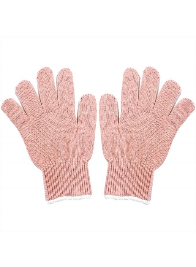 2 Professional Heat Resistant Gloves for Hair Styling Heat Blocking for Curling, Flat Iron and Curling Wand Suitable for Left and Right Hands, Light Pink