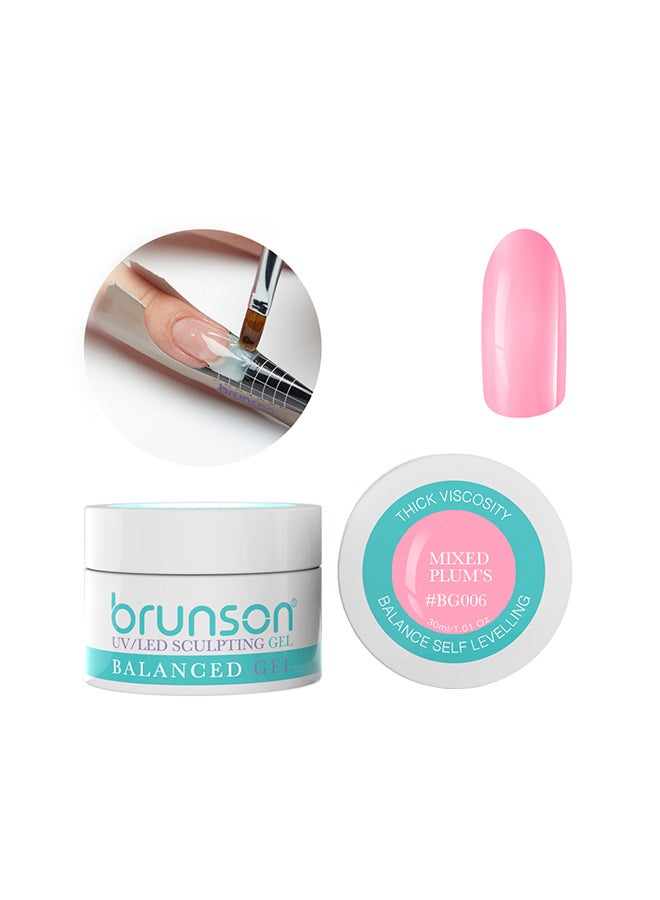 Sculpting Camouflage Uv Builder Gel Balanced Level Gel Uv Sculpting Nail Gel System 30Ml Mixed Plum'S Bg006