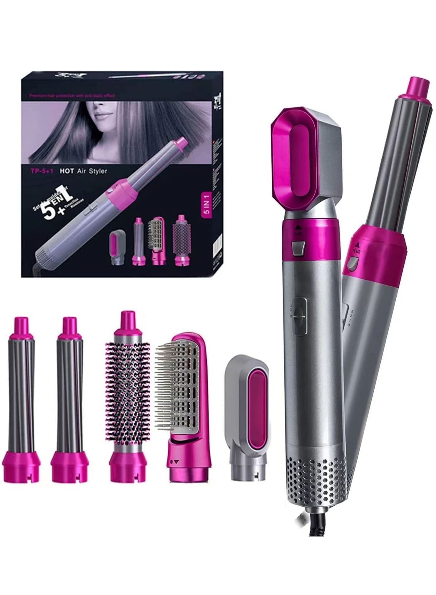5 in 1 Multifunctional styling tool, The Detachable Negative Iron Automatic Suction Hair Curler, 5 in 1 Multi-Head Hot Air Comb