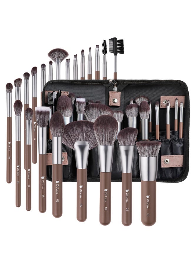 Makeup Brushes Professional with Bag 22Pcs Makeup Brush Set Premium Synthetic Kabuki Foundation Blending Brush Face Powder Blush Concealers Eye Shadows with Case