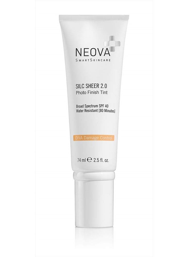 SmartSkincare Silc Sheer 2.0 Tinted Sunscreen 2.5 fl oz | Broad Spectrum SPF 40 | Up To 80 min. Water Resistance | Oil & Fragrance Free | For All Skin Types
