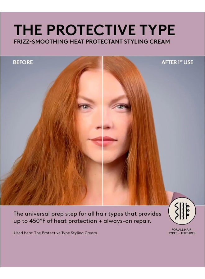 The Protective Type Frizz-Smoothing Heat Protectant Styling Cream 150ml | 5-in-1 Heat Protection Styling Cream for Smooth Frizz-Free Blowouts | Shields Hair from Heat Damage Up to 450°F for All Hair Types | Luxury Heat Protectant - image 2