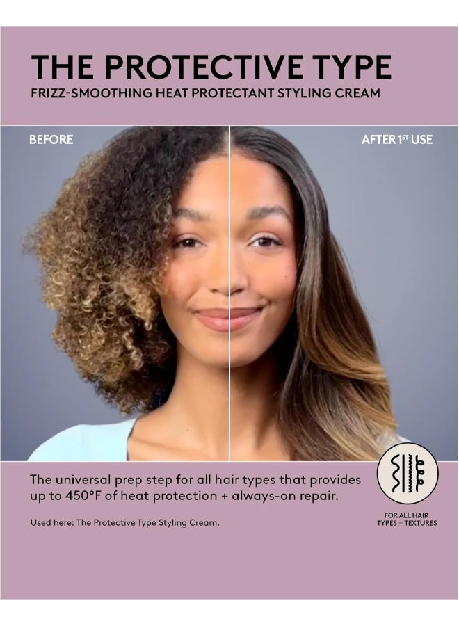 The Protective Type Frizz-Smoothing Heat Protectant Styling Cream 150ml | 5-in-1 Heat Protection Styling Cream for Smooth Frizz-Free Blowouts | Shields Hair from Heat Damage Up to 450°F for All Hair Types | Luxury Heat Protectant - image 3