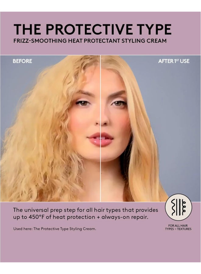 The Protective Type Frizz-Smoothing Heat Protectant Styling Cream 150ml | 5-in-1 Heat Protection Styling Cream for Smooth Frizz-Free Blowouts | Shields Hair from Heat Damage Up to 450°F for All Hair Types | Luxury Heat Protectant - image 5