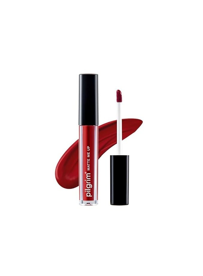 Pilgrim Liquid Matte Lipstick - The Red Stiletto | Lipstick for Women with Hyaluronic Acid & Spanish Squalane | Transferproof, Long Lasting & Non Drying with Hydrating Ingredients 3gms