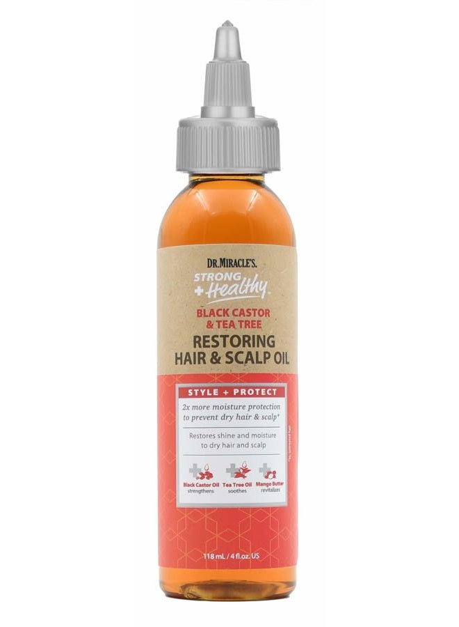 Strong & Healthy Restoring Oil with Black Castor Oil, Tea Tree Oil, and Mango Butter for 2x Moisture - 4oz