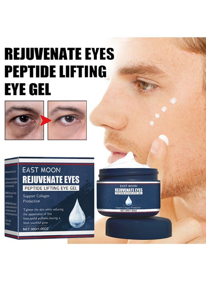 Rejuvenate Eyes Peptide Lifting Eye Gel, Eye Cream for Dark Circles and Puffiness, Anti-aging Eye Cream for Men, Brightens Reduces Puffiness, Dark Circles and Fine Lines, Eye Treatment Gel for Men 30g