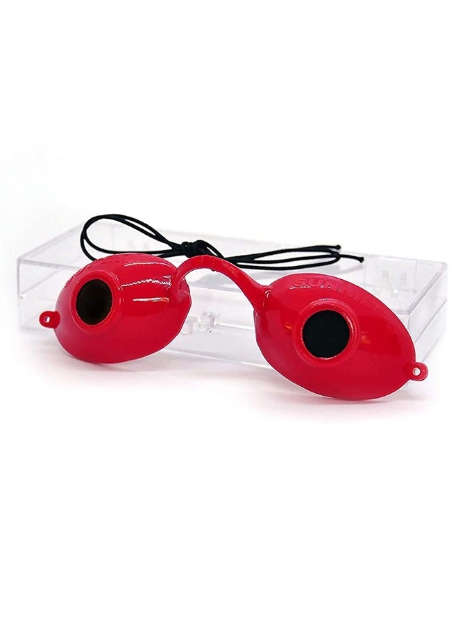UV Eye Protection, FDA Compliant Individual Tanning Bed Goggles Eyeshields, Glasses, With a Clear Case/Box (Black)