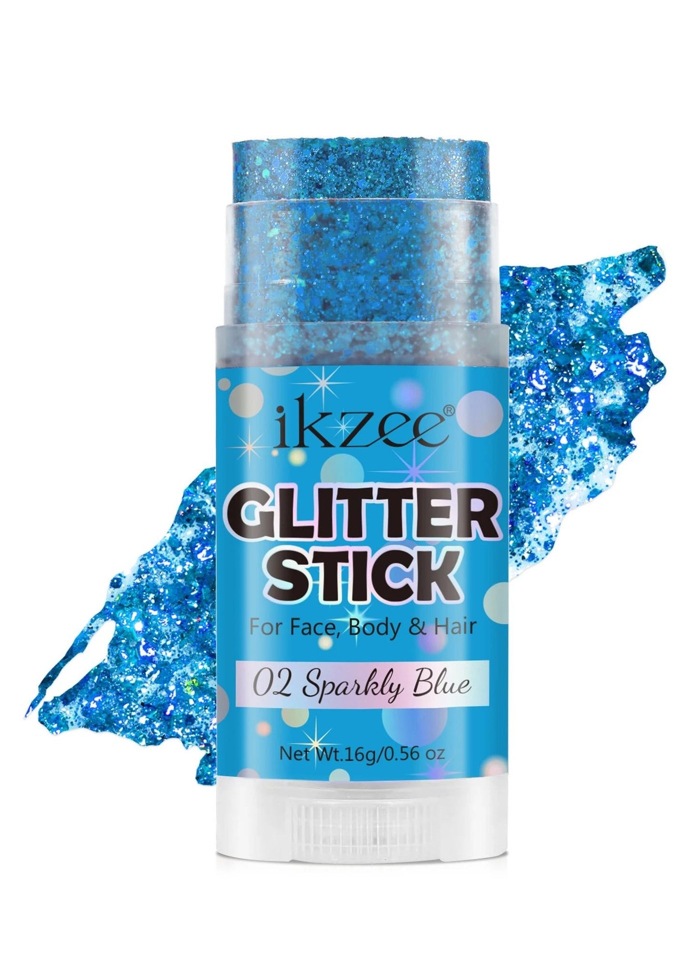 Body Glitter Gel Stick for Women & Girls Easy to Apply & Remove Festival Glitter Liquid Eyeshadow Mermaid Sequins Chunky Glitter Gel Cosmetic for Body Face Hair Nails Makeup No.02