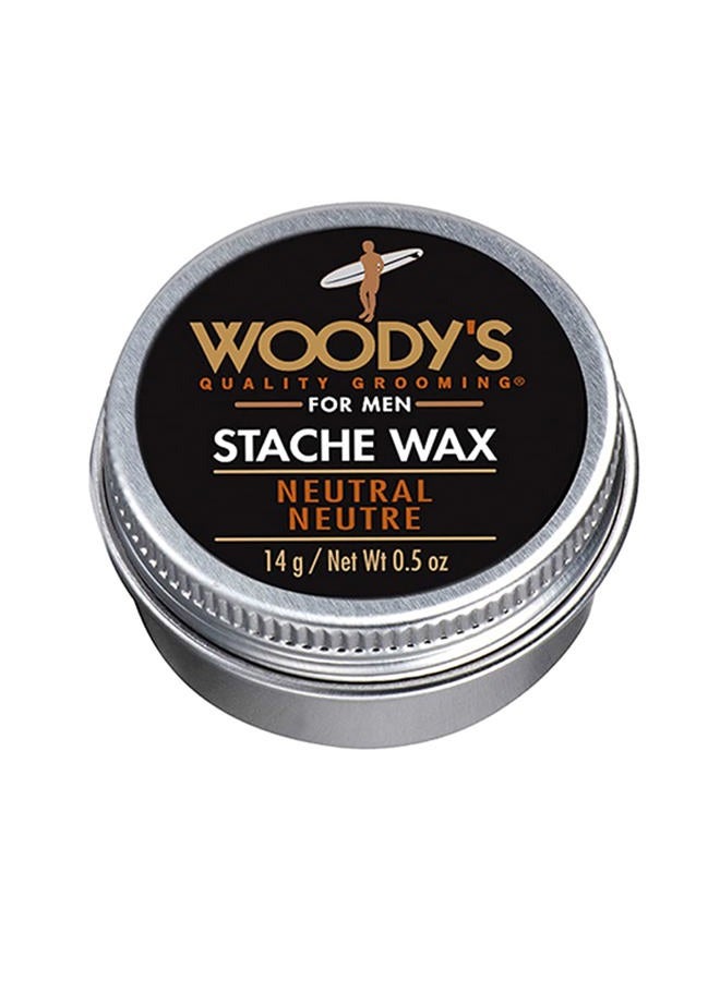 Mustache Wax - Strong Hold Stache Beard Styling Wax for Men, Tames Unruly Facial Hair, Neutral Finish, Non-Greasy, Long-Lasting Control, 0.5 oz
