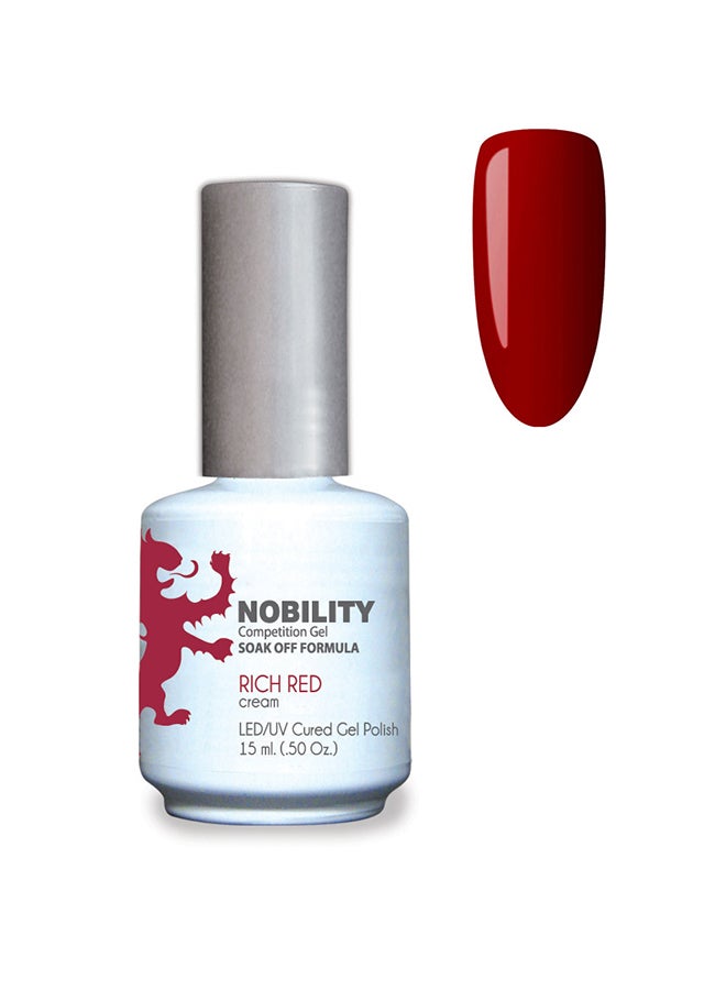 Gel Nail Polish 15 ml, Long Lasting, Chip Resistant, Requires Drying Under UV Led Lamp Rich Red Nbgp31
