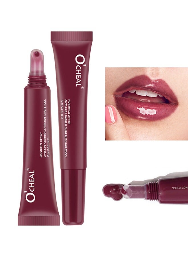 Moisturize Lip Tint - Nude Lip Gloss Hydrating Smooth Gloss Tinted Lip Balm Transparent Lip Care Reduce Drying Moisturize Long Lasting Nourishing Non Sticky Fresh Texture & Dry Lips Care Plumper #03