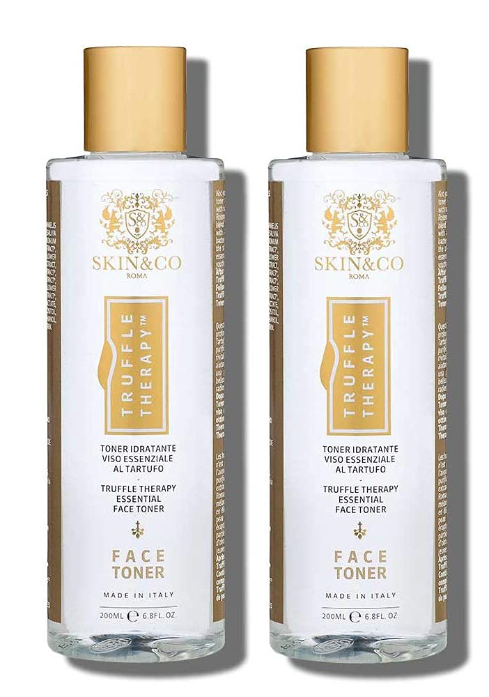 SKIN&CO Truffle Therapy Essential Face Toner with Niacinamide & AHA, Pore Minimizing for Oily, Dry & Sensitive Skin Types, Alcohol-Free Moisturizing Formula, 6.8 FL OZ, Made in Italy