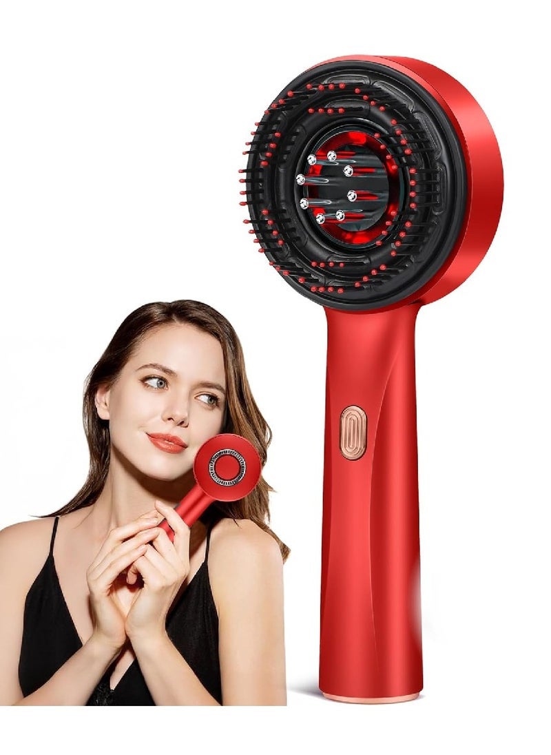 3-in-1 Hair Oil Applicator and Electric Waterproof Scalp Massager Brush with IPX7 Rating – Head Massager for Scalp Stimulation, Hair Growth, Hair Scrubber, and Relaxation Tool for Home and Travel Use, Perfect Gift (Red)