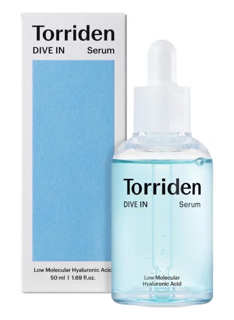 DIVE-IN Low-Molecular Hyaluronic Acid Serum, 1.69 fl oz | Fragrance-free Face Serum for Dry, Dehydrated, Oily Skin | Vegan, Clean, Cruelty-Free Korean Skin Care