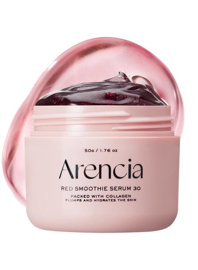 Arencia Overnight Red Smoothie Face Mask Serum, Glowing & Soothing with 30% red collagen, Niacinamide, Peptide, Vitamin E